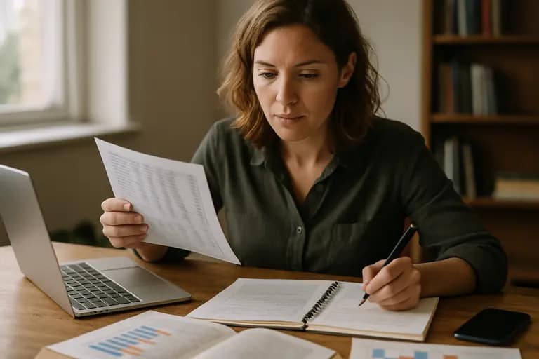 Author organizing audience data and proposal notes before a publisher call