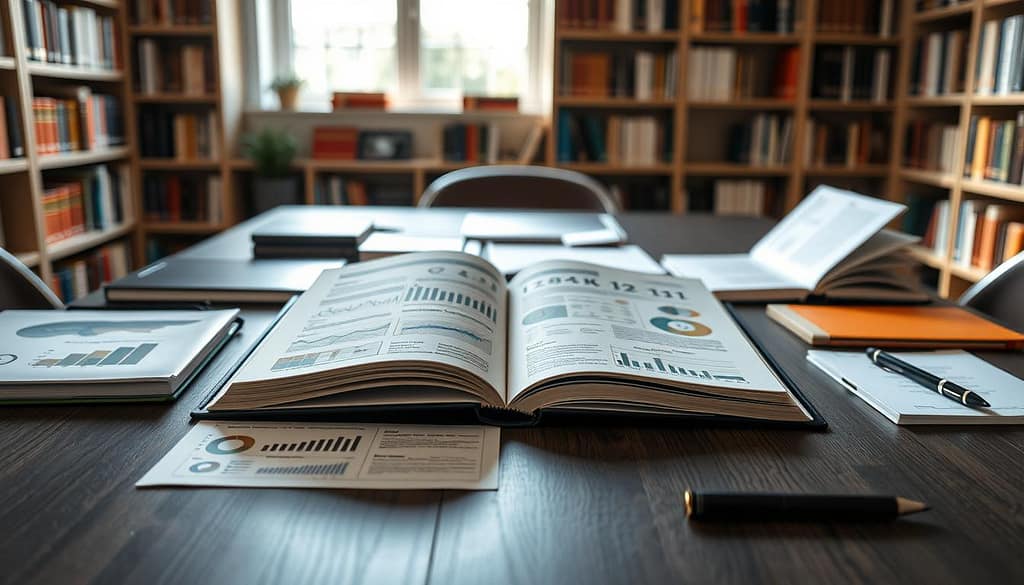 A professional academic setting featuring a well-organized table with an array of scholarly figures and tables integrated seamlessly into a beautifully designed book layout. In the foreground, place a sleek, elegant book open to a detailed page showcasing various charts, graphs, and infographics, all presented in a cohesive style. The middle ground highlights a meticulously arranged workspace with notebooks, a laptop, and pens, suggesting a productive research environment. The background includes soft-focus bookshelves filled with academic texts, creating a scholarly ambiance. Natural light spills in from a nearby window, casting gentle shadows and enhancing the clarity of the figures. Capture the mood of academic professionalism and creativity, focusing on clarity and design aesthetics, with a slight emphasis on modern typography elements that reflect high-quality book design. A professional academic setting featuring a well-organized table with an array of scholarly figures and tables integrated seamlessly into a beautifully designed book layout. In the foreground, place a sleek, elegant book open to a detailed page showcasing various charts, graphs, and infographics, all presented in a cohesive style. The middle ground highlights a meticulously arranged workspace with notebooks, a laptop, and pens, suggesting a productive research environment. The background includes soft-focus bookshelves filled with academic texts, creating a scholarly ambiance. Natural light spills in from a nearby window, casting gentle shadows and enhancing the clarity of the figures. Capture the mood of academic professionalism and creativity, focusing on clarity and design aesthetics, with a slight emphasis on modern typography elements that reflect high-quality book design.